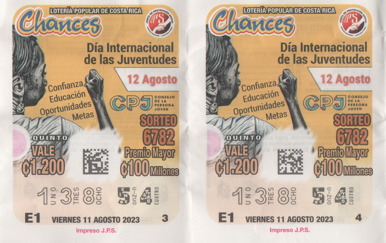Chances 138-54 / Junta de Protección Social, Flores, Heredia, Viernes, 11082023