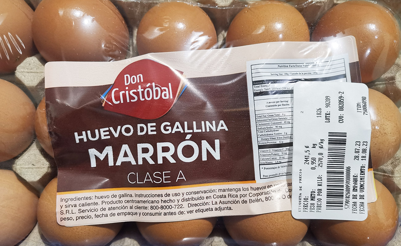 Huevos Gallina Marron Clase A 950g / Don Cristobal, Masxmenos, Flores, Heredia-03082023
