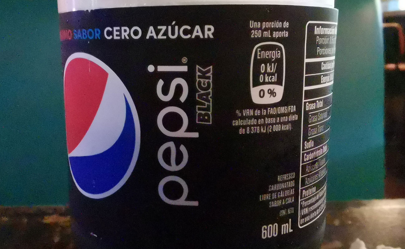 Bebida Carbonatada Pepsi Black Cero Azúcar 600ml / Restaurante y Snack Bar, Calle Monge, Alajuela 16092023