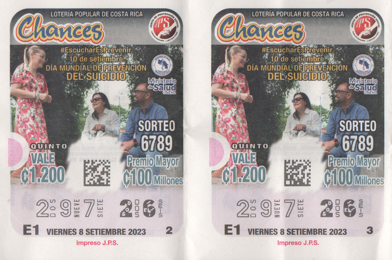Loteria 297-26 / JPS, Prevención del Suicidio, Viernes-08092023